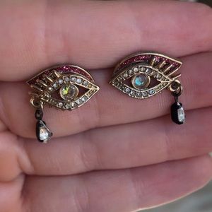 Betsey Johnson Crying Eye Stud Earrings